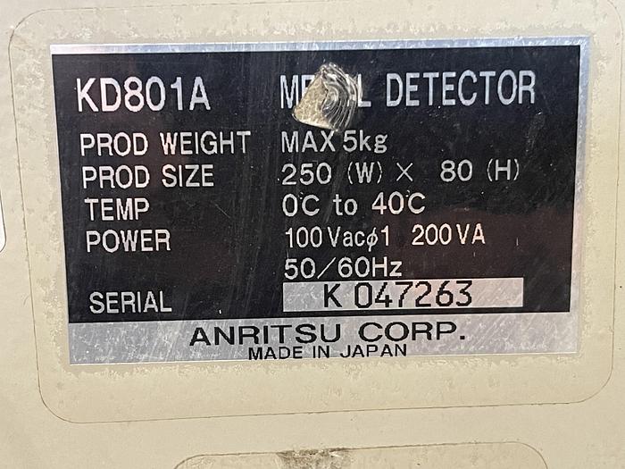Used Anritsu Metal Detector Model KD 801A