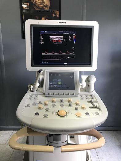 Gebraucht Philips iU22 Ultraschallgerät mit Flachmonitor, 2 Sonden, Sony Drucker