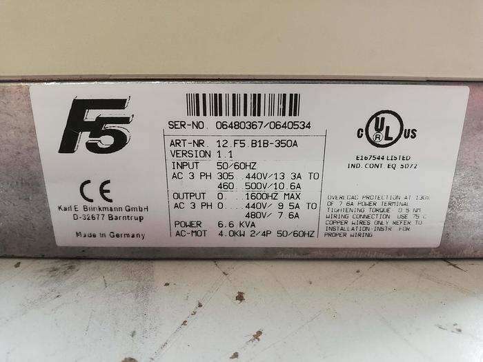 Used KARL E. BRINKMANN GMBH 12.F5.B1B-350A