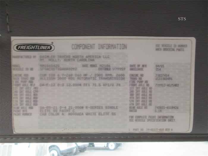 Used 2016 FREIGHTLINER BUSINESS CLASS M2 106