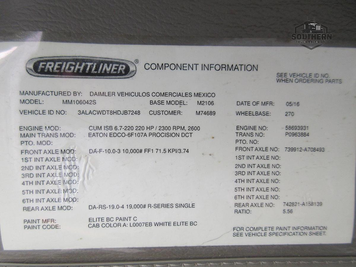 Used 2017 FREIGHTLINER BUSINESS CLASS M2 106