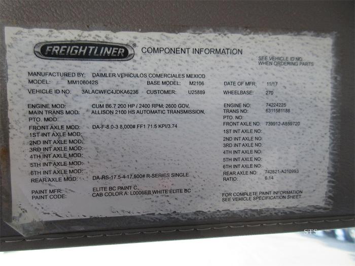 Used 2018 FREIGHTLINER BUSINESS CLASS M2 106