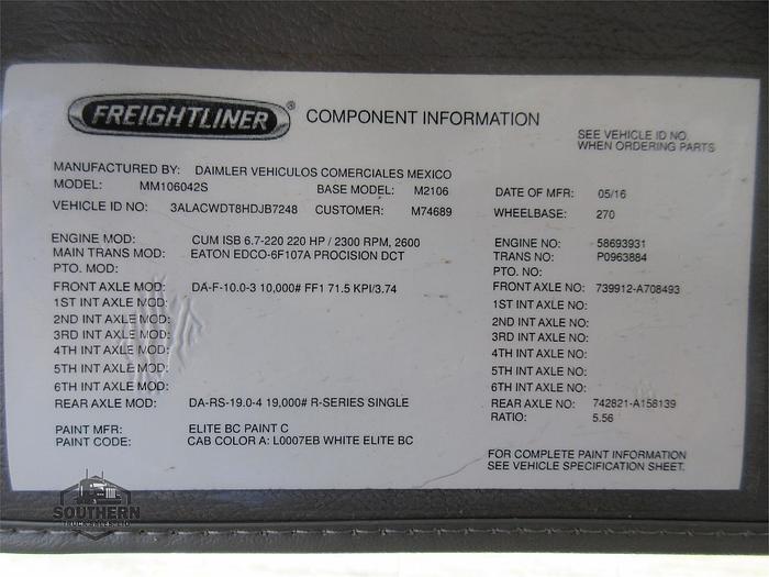 Used 2017 FREIGHTLINER BUSINESS CLASS M2 106