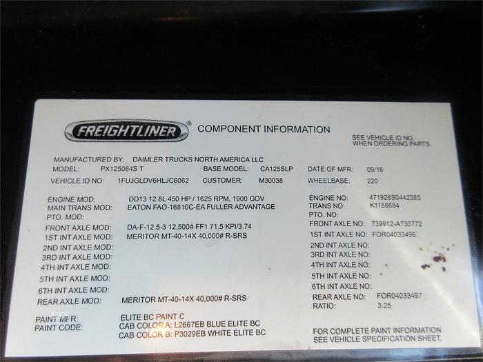 Used 2017 FREIGHTLINER CASCADIA 125