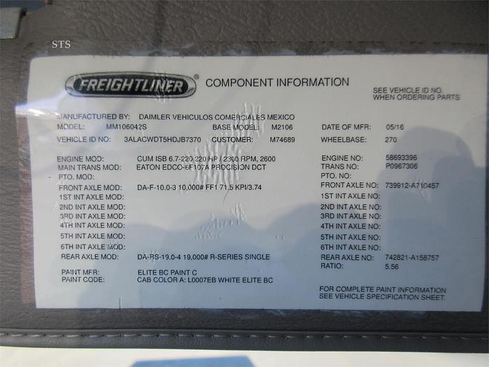 Used 2017 FREIGHTLINER BUSINESS CLASS M2 106
