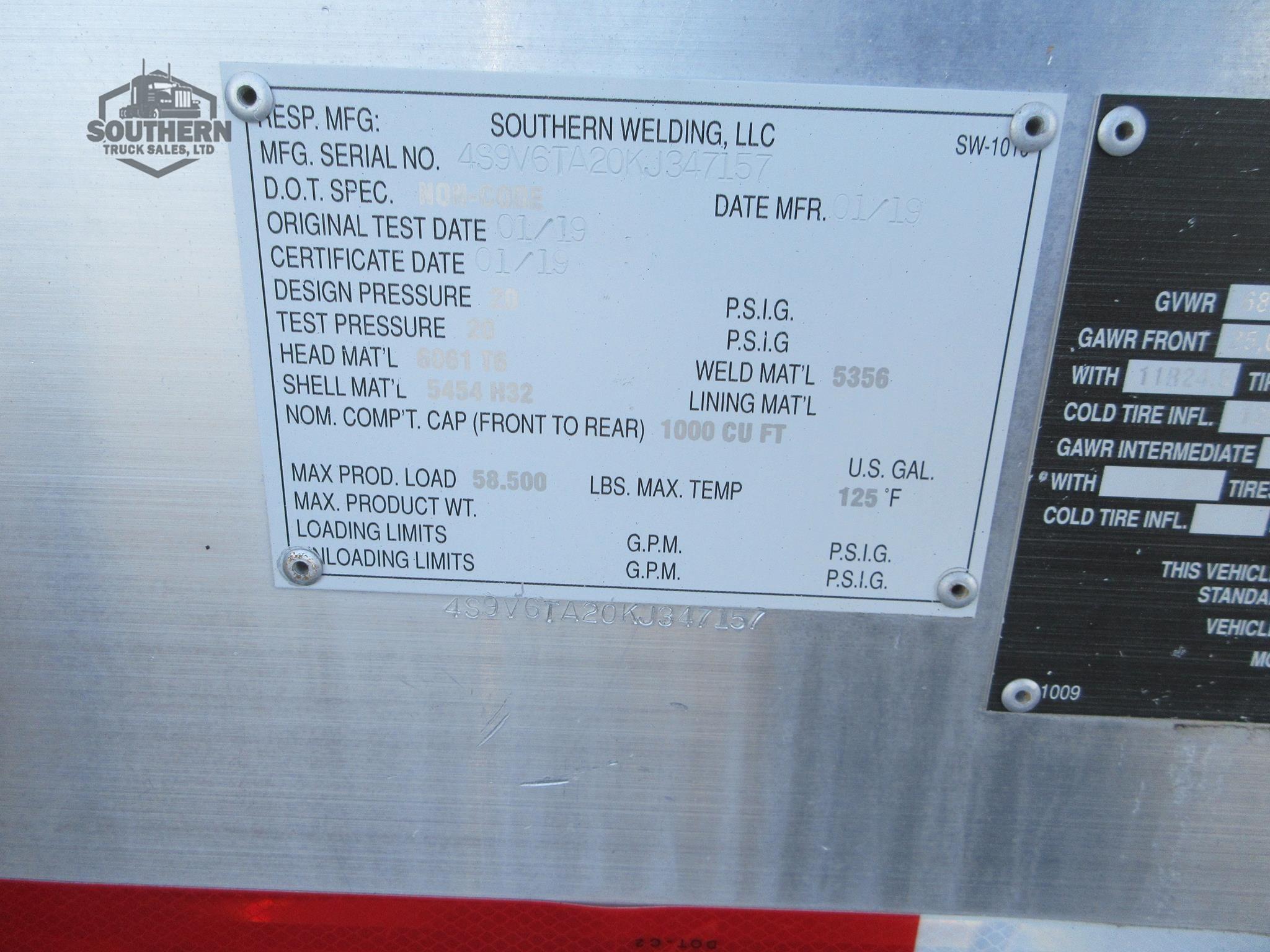 Used 2019 SOUTHERN WELDING Tandem Axle