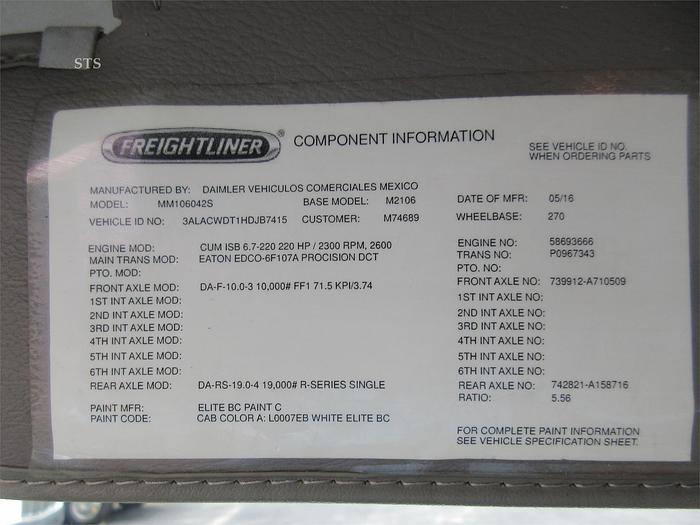 Used 2017 FREIGHTLINER BUSINESS CLASS M2 106