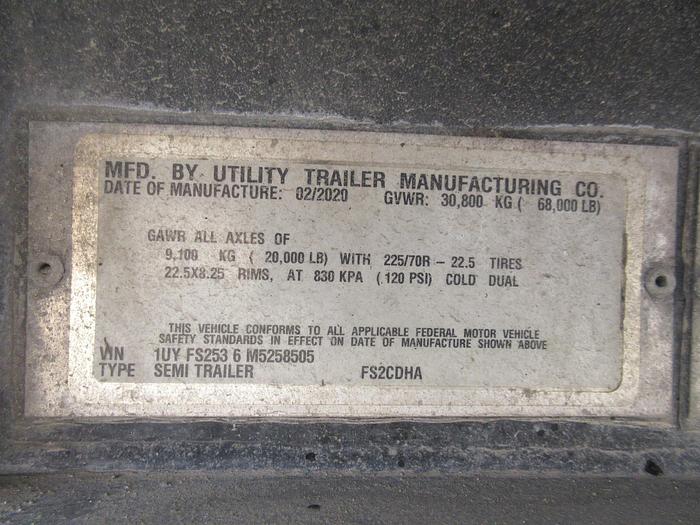 Used 2021 UTILITY 53 CAL LEGAL REAR SLIDE