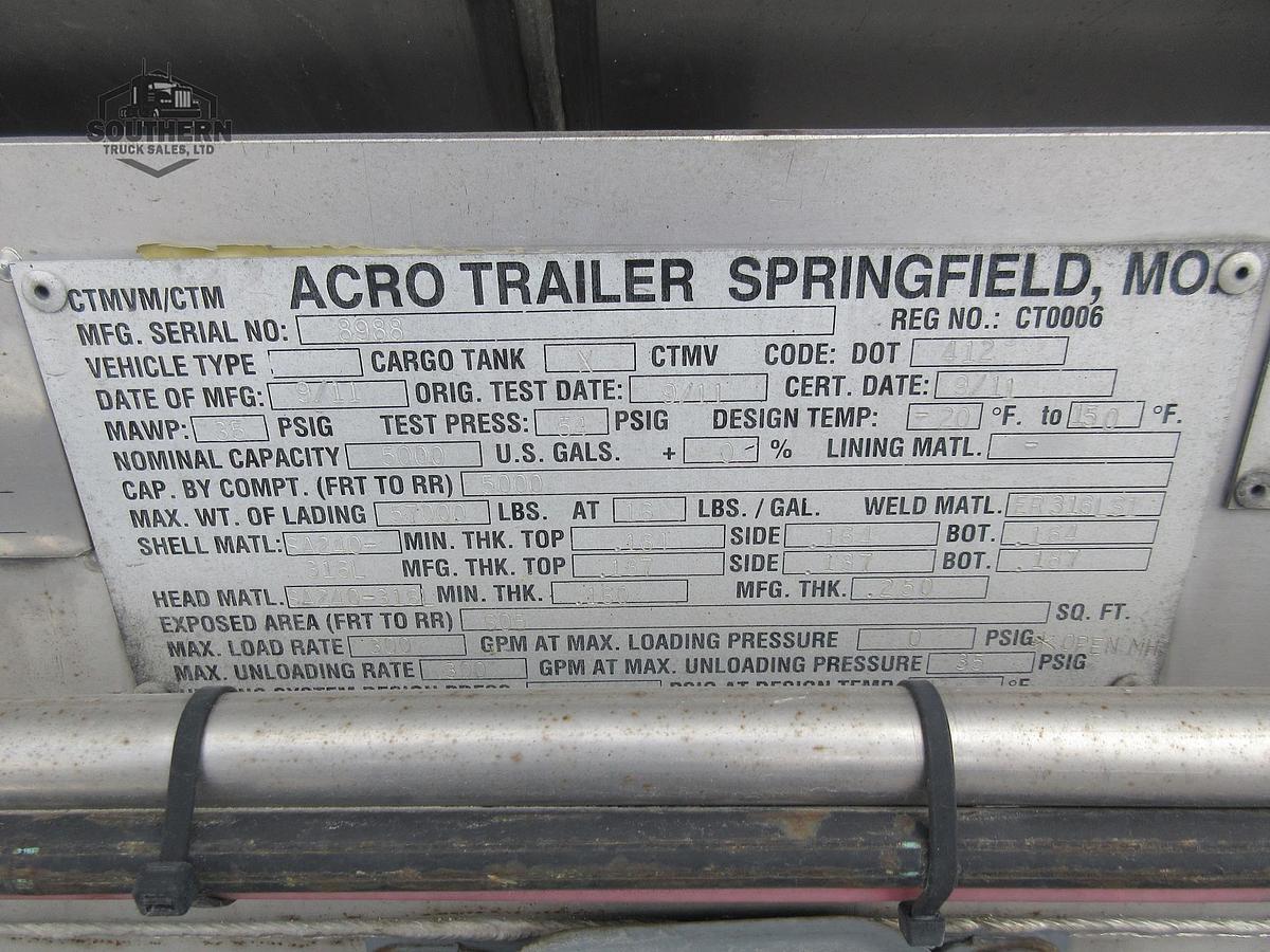 Used 2012 ACRO 5,000 gal