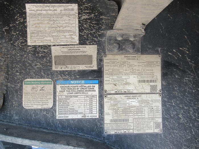 Used 2020 GREAT DANE 53 CAL LEGAL REAR SLIDE