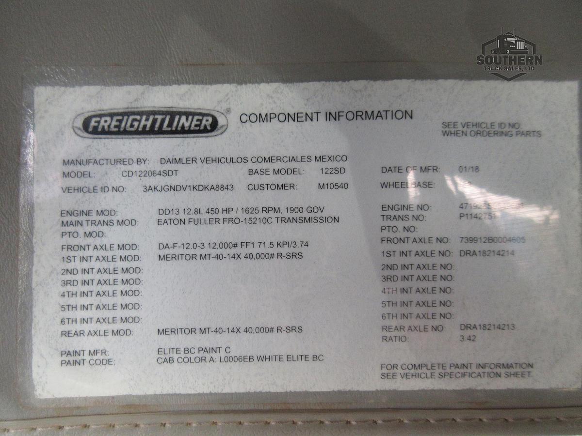 Used 2019 FREIGHTLINER 122SD