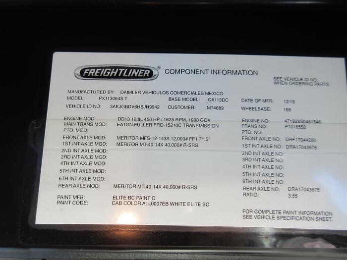 Used 2017 FREIGHTLINER CASCADIA 113