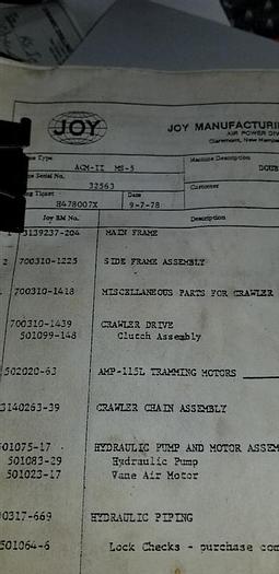 Used 0 Joy ACM-II MS-5 Jumbo Crawler Drill