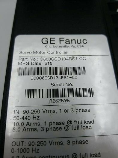 Used GE FANUC IC800SSD104RS1-CC