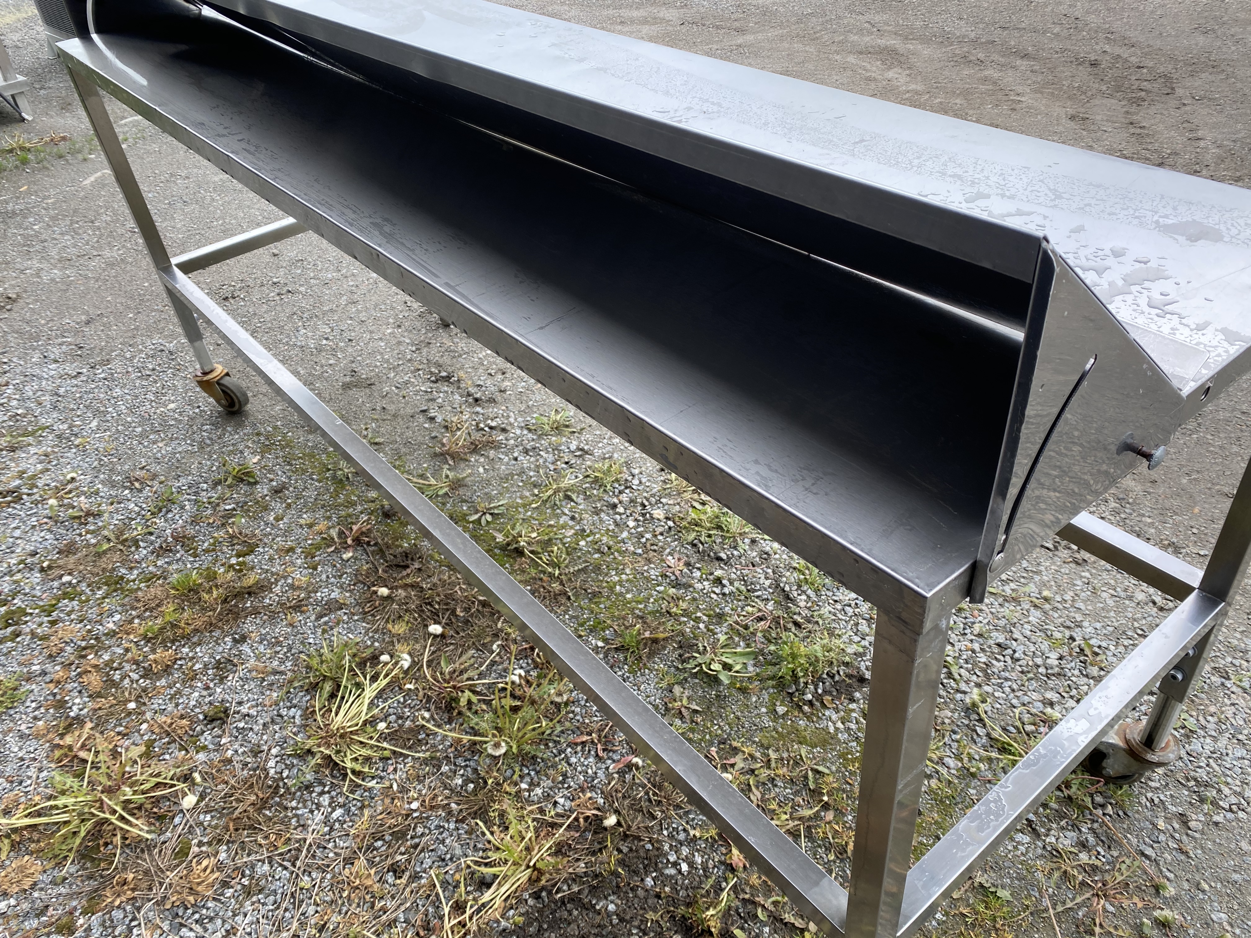 Begagnad Arbetsbord Rostfritt 214x71cm