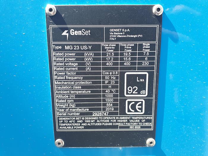 Used Genset  MS 23 US- Y Road Tow - Rental Spec
