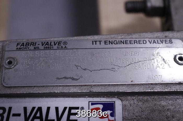 Used Fabri 3" Hand Operated Knife Gate Valve #38683