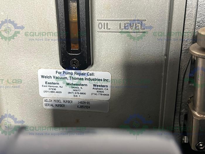 Used Welch  1402N-01 DuoSeal Belt-Driven Rotary Vane Vacuum Pump 115/230V