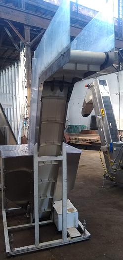 Used Stainless Feed Hopper 10.5" w x 81h