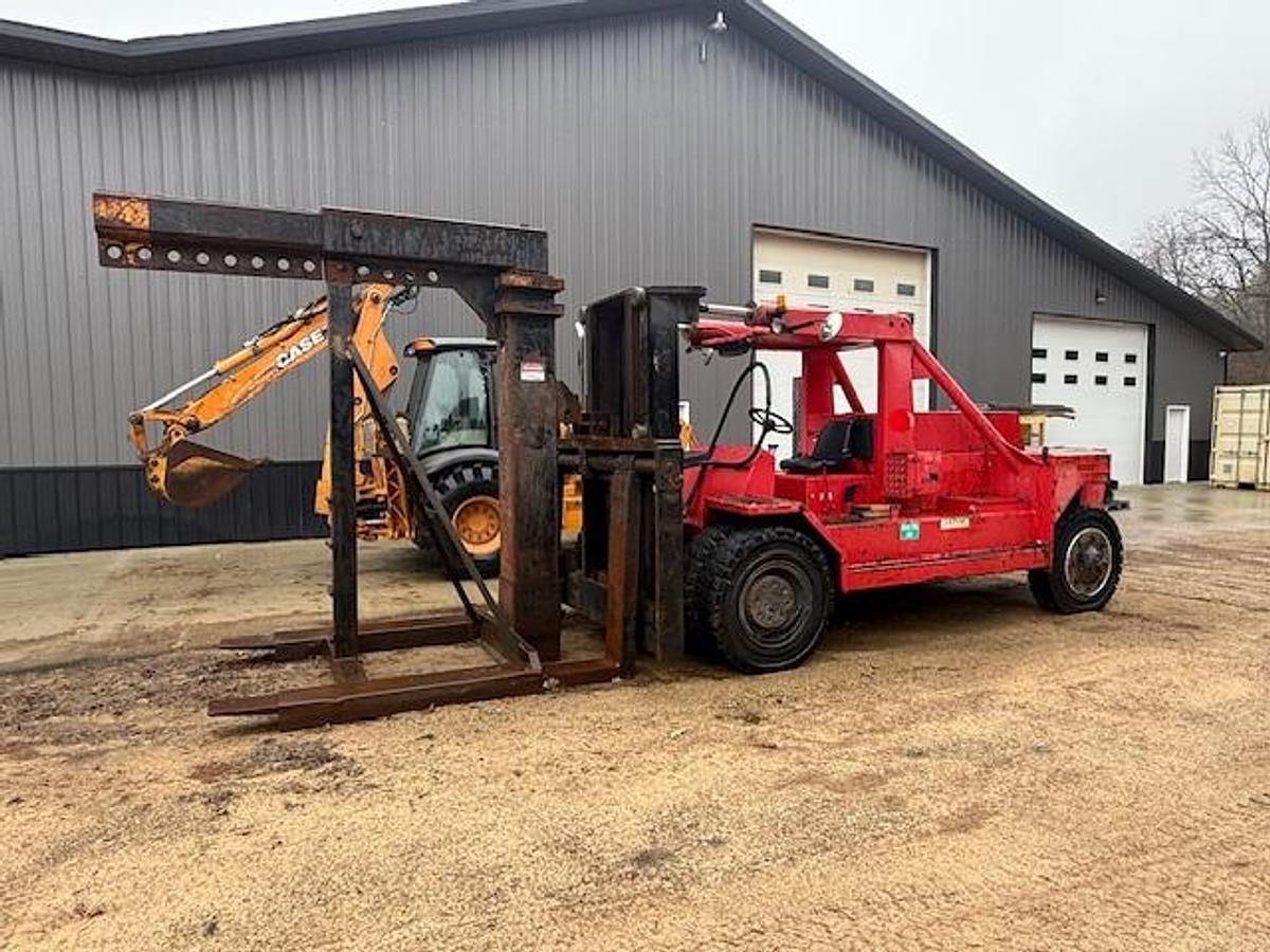 Used Bristal RS80 Forklift – 80,000 lb Capacity 24” Load Center – Diesel Engine – Direct Lift Mast – 8’ Forks – Hydraulic Boom