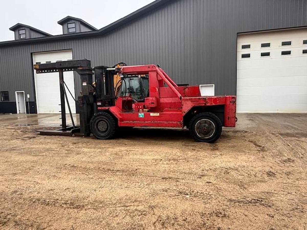 Used Bristal RS80 Forklift – 80,000 lb Capacity 24” Load Center – Diesel Engine – Direct Lift Mast – 8’ Forks – Hydraulic Boom