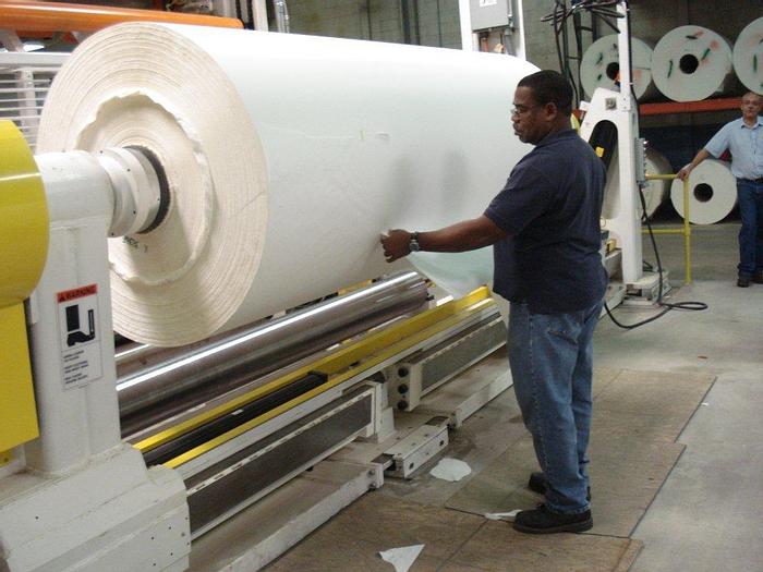 Used 122" Cameron 458 HD Two Drum Tissue Rewinder