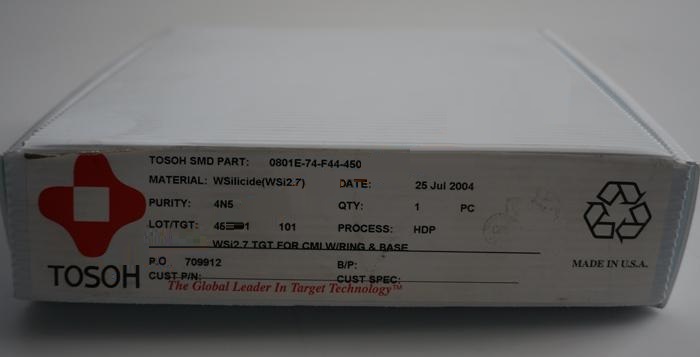 Used Tosoh SMD Sputtering Target, WSilicide (WSi2.7)