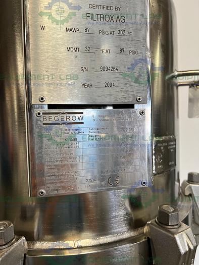 Used Begerow  Beco-Integra Stainless Steel Filter Housing w/ Valves, 16" SS Housing