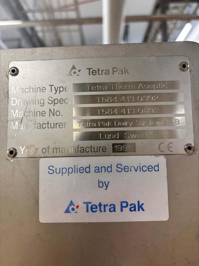 Used 1999 Tetra Pak TBA 19 250ml Prisma Filling Line & Tetra Pak VTIS UHT Plant 2000 LPH