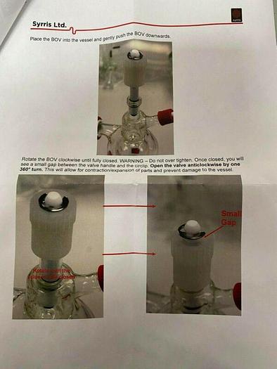 Used Syrris 2000 mL Jacketed Glass Reactor for Atlas Synthesis System