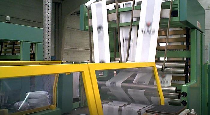 Used Elba SA-90 - T-shirt film bag welding machine - 3 lanes (1997)