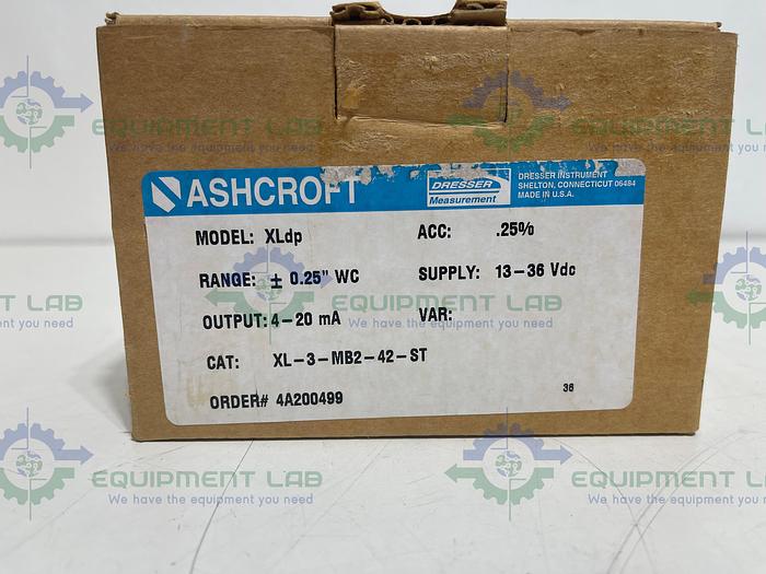 Ashcroft XLdp Differential Pressure Transducer, 4-20mA,13-36VDC
