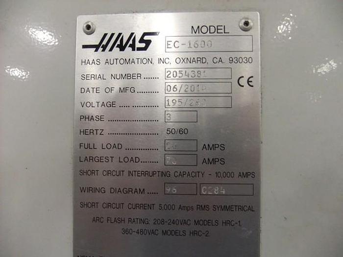 Used 2014 Haas EC-1600 Horizontal Machining Center