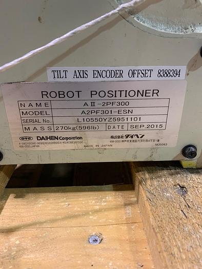 Used 2015 OTC A II-2PF301 TILT/TURN SERVO DRIVEN POSITIONERS (2)  WITH FD11 CONTROLLER
