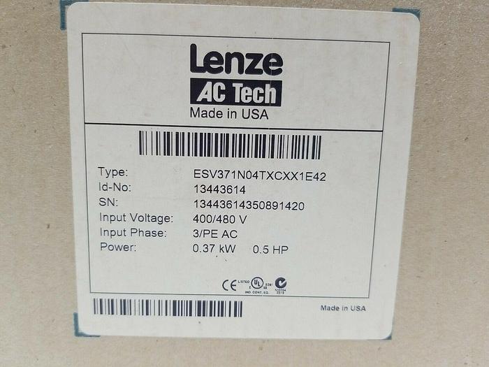 LENZE ESV371N04TXCXX1E42 400/480 volt VFD .5HP