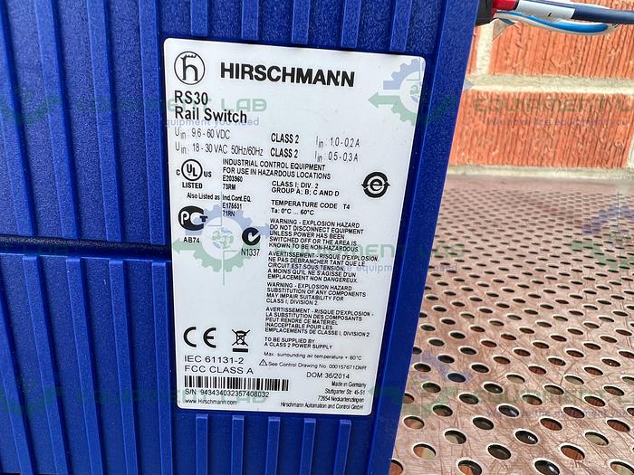 Used Hirschmann  RS30 Industrial Ethernet Rail Switch