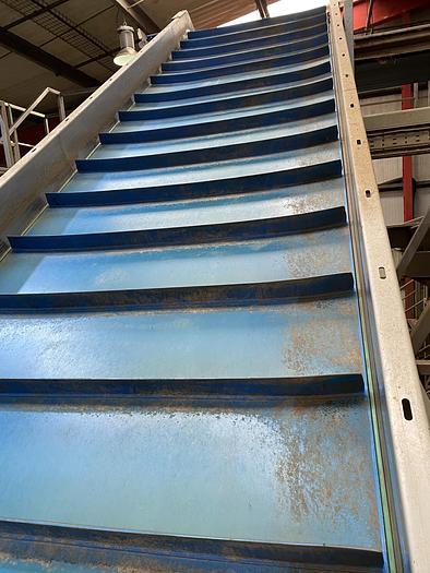 Used Stainless Steel Elevated Conveyor 7m L 1.35m W