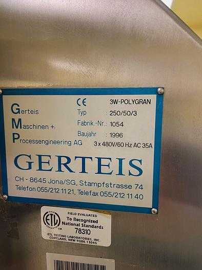 Used 1996 Gerteis 3W Polygran Roller Compactor SS