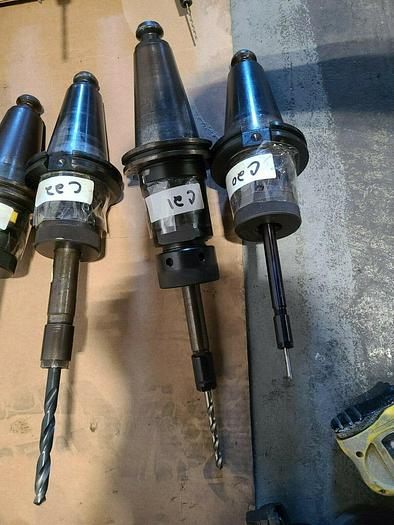 Used Assorted CNC Tool Holders with Cutters & Drills For Milling Machines VMC Tools L