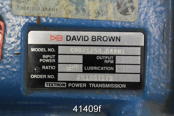 Used David Brown C0821250. Baan1 Gear Box, 250/1 Ratio #41409
