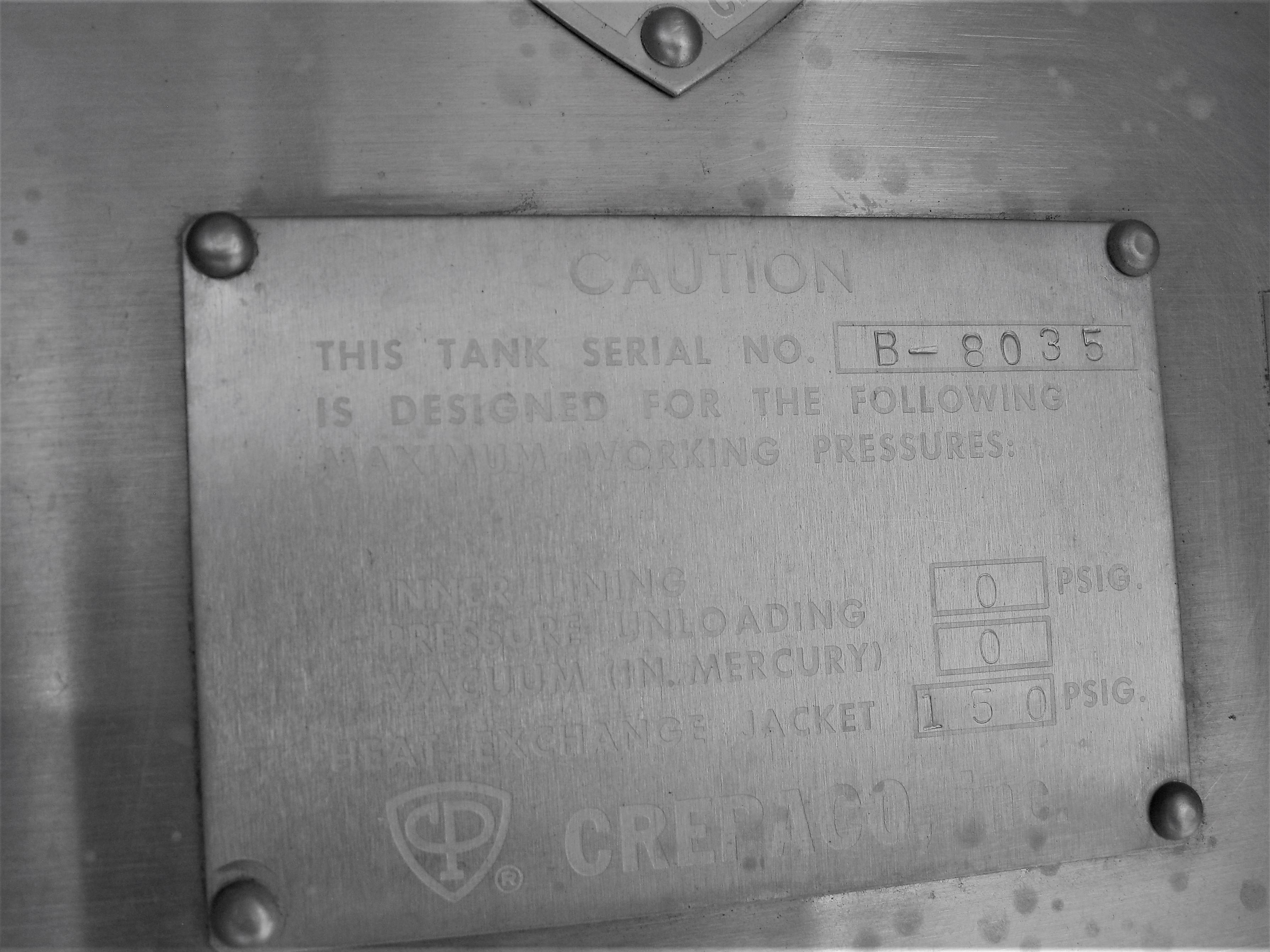 Usado 5000 GALLON ORANGE JUICE CONCENTRATE. CREPACO SERIAL B-8035