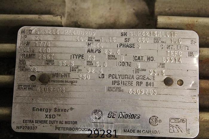 Used General Electric 5K9256QPA4DB2D9 AC Motor #29281