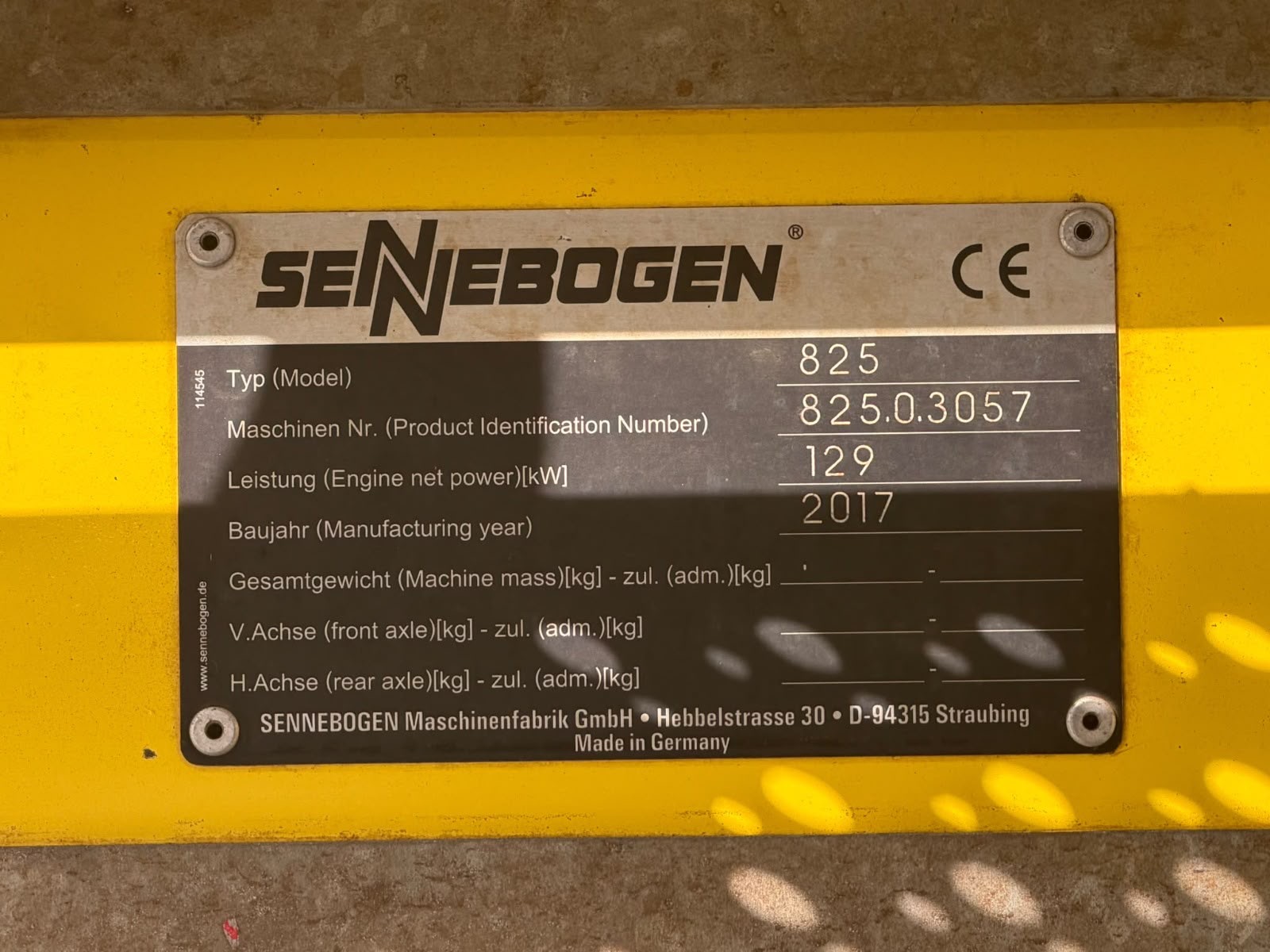 Used 2017 Sennebogen 825E