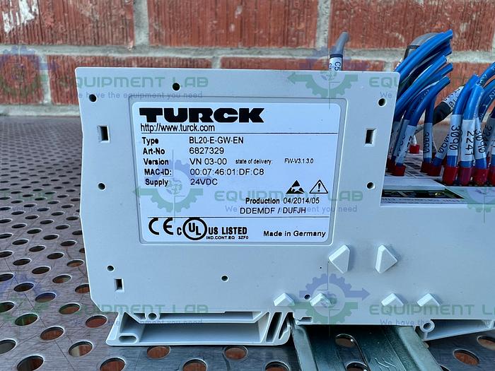 Used Turck  BL20-E-GW-EN Ethernet Gateway w/ Turck BL20-2AOH-I Electronic Module