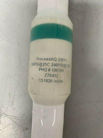 Used ProcessHQ Z70412 Hose 1" x 16.5" w/ CS 1820 Inlets, 240/300 PSI