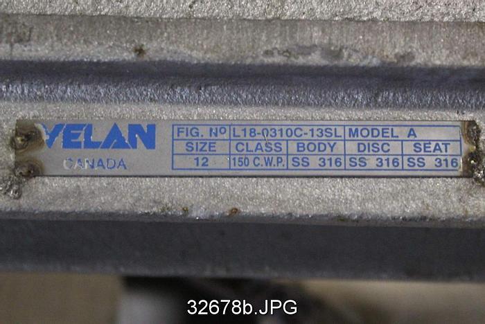 Used Velan A 12" Hand Operated Knife Gate Valve #32678