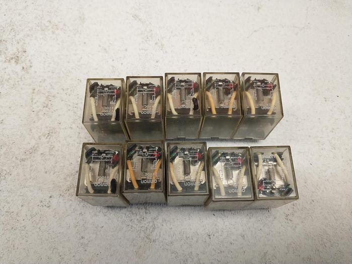 Used 10 lot OMRON LY2 DC24 Gen Purpose Relay,8 Pin,Square,24VDC(GHB1)