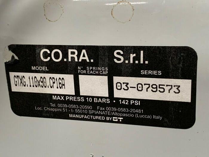 Used CO.RA. S.r.l. GTXG.110x90.CP16A Rack and Pinion Rotary Actuator Poligonal Key
