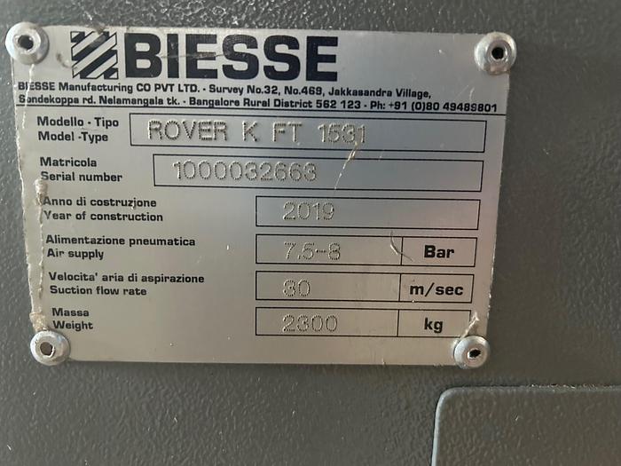 Used 2019 Biesse Rover K 1531 5' x 10' Flat table CNC router
