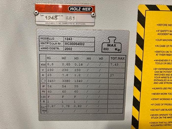 Used Holzher 1243
